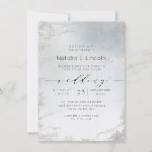 Ombre Dusty Blue Frosted Silver Foil Luxe bruiloft