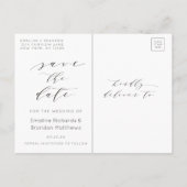 Ombre Dusty Blue Frosted Silver Foil Save the Date Aankondigingskaart (Achterkant)