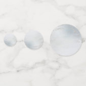 Ombre Dusty Blue Frosted Silver Wedding Monogram Confetti (Achterkanten)