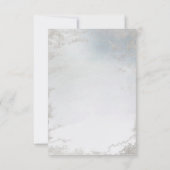 Ombre Dusty Blue Frosted Silver Wedding Reception Kaart (Achterkant)