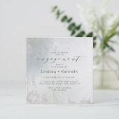 Ombre Dusty Blue Frosted Square Verlovingsfeest Kaart (Staand voorkant)