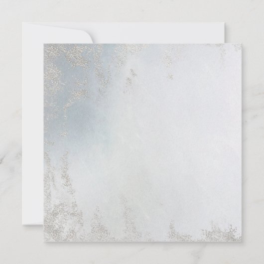 Ombre Dusty Blue Frosted Square Verlovingsfeest Kaart (Achterkant)