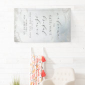 Ombre Dusty Blue Frosted Vrijgezellenfeest Welkom Spandoek (Insitu)