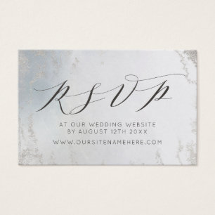 Ombre Dusty Blue Frosted Website RSVP Kaarten invo Visitekaartje