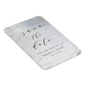 Ombre Dusty Blue Frosted Wedding Save the Date Magneet (Rechterzijde)