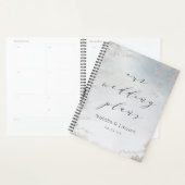 Ombre Dusty Blue Frosted Zilveren Luxe bruiloft Planner (Display)