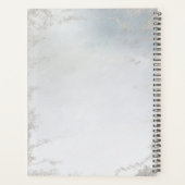 Ombre Dusty Blue Frosted Zilveren Luxe bruiloft Planner (Achterkant)