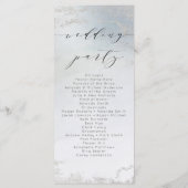 Ombre Dusty Blue Frosted Zilveren Trouwceremonie Programmakaart (Achterkant)