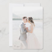 Ombre Dusty Blue & Ivory met Script Photo Wedding Save The Date (Achterkant)