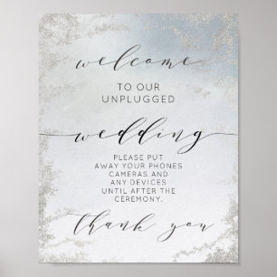 Ombre Dusty Blue Luxe Tafel zonder stopcontact Poster