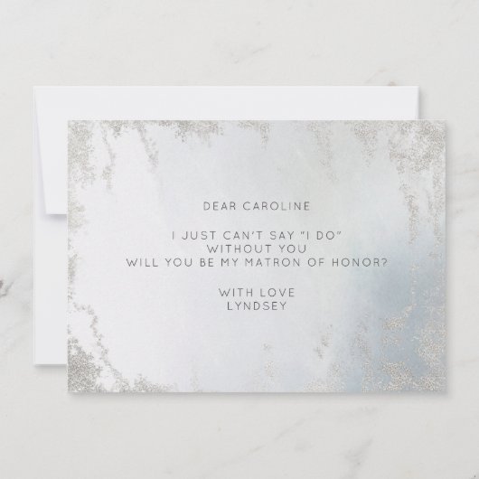 Ombre Dusty Blue Matron of Honor proposal Kaart (Achterkant)