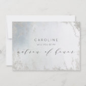 Ombre Dusty Blue Matron of Honor proposal Kaart (Voorkant)