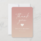 Ombre Dusty Roos Pink & Champagne Wedding Bedankkaart (Voorkant)