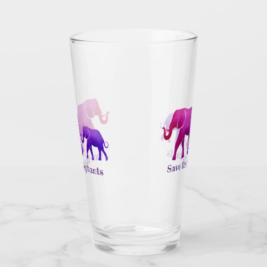 Ombre Elephants Design Drink glas (Links)