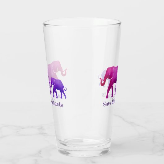 Ombre Elephants Design Drink glas (Rechts)