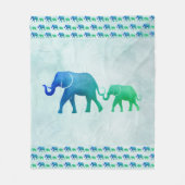 Ombre Elephants Fleece Blanket Deken (Voorkant)