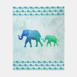 Ombre Elephants Fleece Blanket Deken