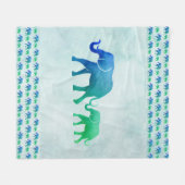 Ombre Elephants Fleece Blanket Deken (Voorkant (Horizontaal))