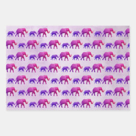 Ombre Elephants Inpakpapier Vel