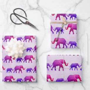 Ombre Elephants Inpakpapier Vel