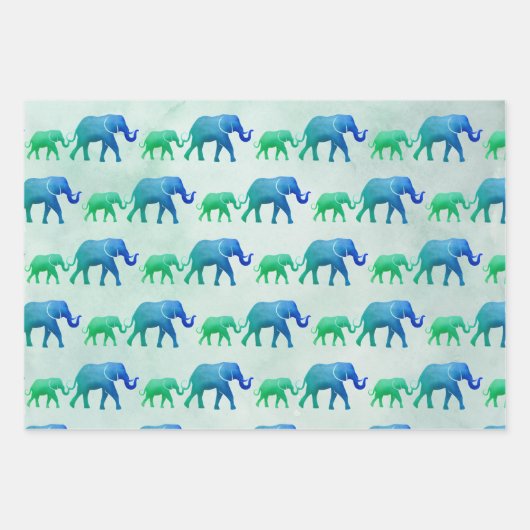 Ombre Elephants Inpakpapier Vel (Voorkant 3)