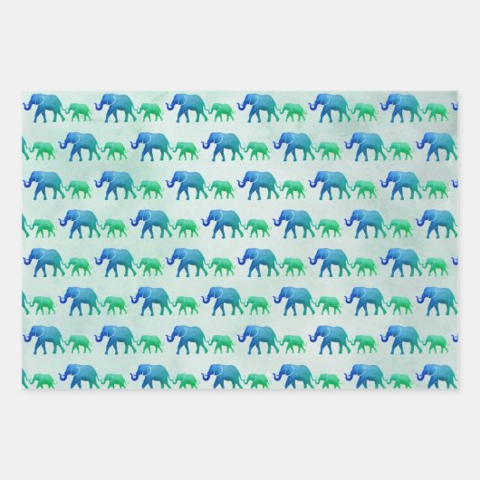 Ombre Elephants Inpakpapier Vel (Voorkant 2)