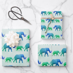 Ombre Elephants Inpakpapier Vel