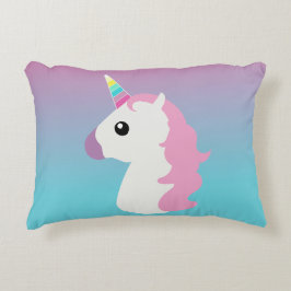 Ombre Emoji Unicorn Pillow Accent Kussen
