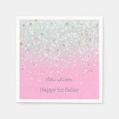 Ombre en Glitter Verjaardag Servet (Voorkant)