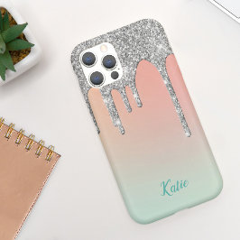 ombré Faux Silver Glitter Drivers Case-Mate iPhone Case