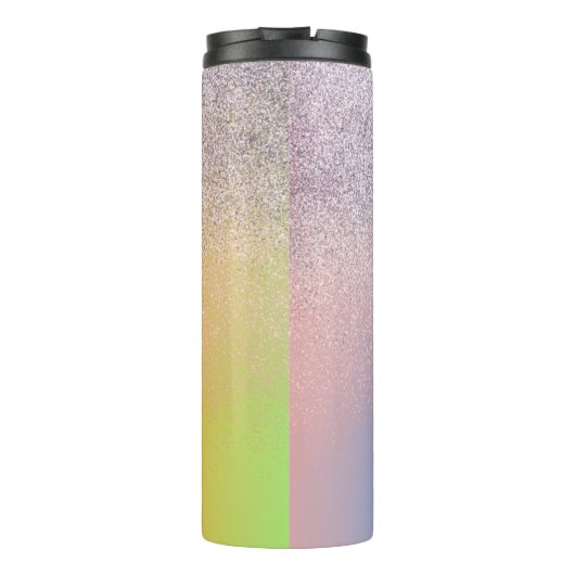 Ombre Faux Sparkle Colorful Monogramming Name Thermosbeker (Achterkant)