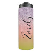 Ombre Faux Sparkle Colorful Monogramming Name Thermosbeker (Voorkant)