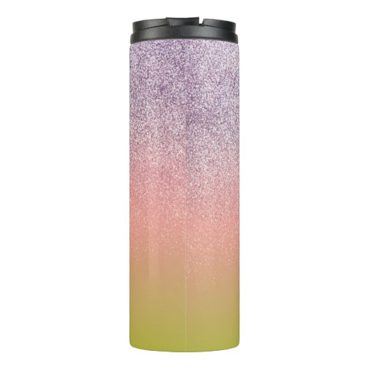 Ombre Faux Sparkle Colorful Monogramming Name Thermosbeker (Achterkant)