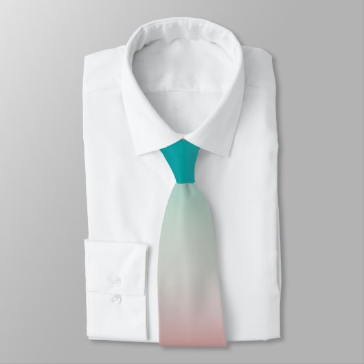 Ombre Festive Red- en Blauwgroen blauwe gradiënt Stropdas (Gebonden)