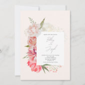 Ombré Floral Botanical Elegant Wedding Kaart (Voorkant)