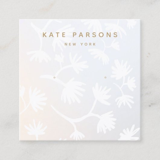 Ombre Floral Earring Jewelry Display Vierkante Visitekaartje (Voorkant)
