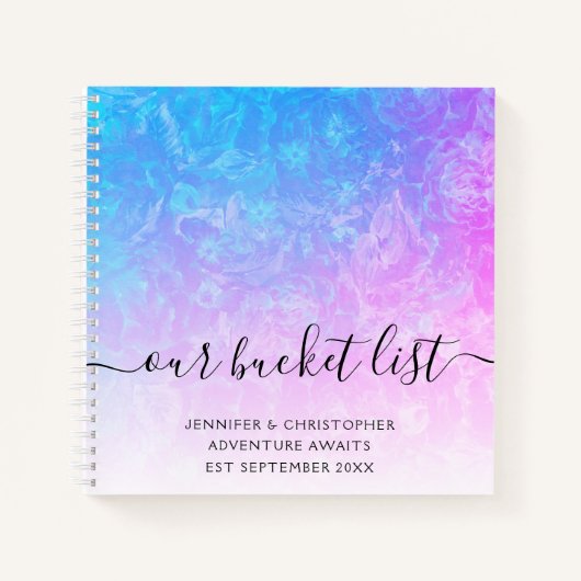 Ombre Floral Onze Bucket List Notitieboek (Voorkant)