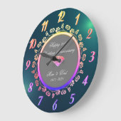 Ombre Floral Swirls,Green 50th Wedding Grote Klok (Hoek)