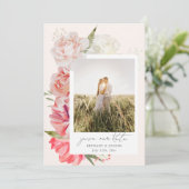 Ombre Floral Wedding Photo Save the Date (Staand voorkant)