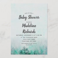 Ombre Forest Waterverf Baby shower Uitnodiging