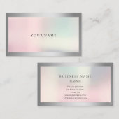 Ombre Framed Eenvoudig Gray Silver Pearl Visitekaartje (Voorkant / Achterkant)