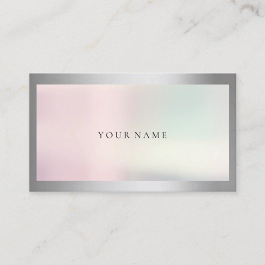 Ombre Framed Eenvoudig Gray Silver Pearl Visitekaartje (Voorkant)