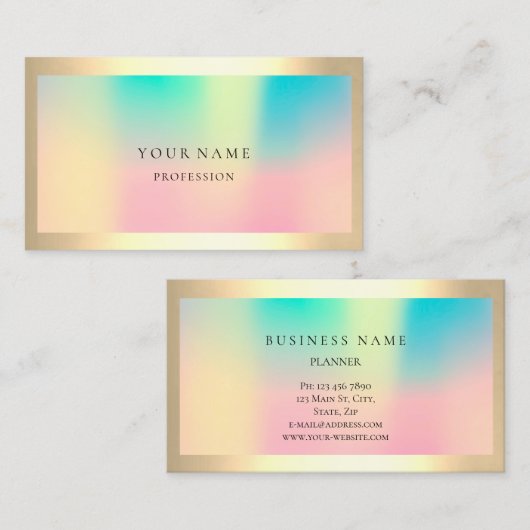 Ombre Framed Simply Professional Gold Ombre Pearl Visitekaartje (Voorkant / Achterkant)