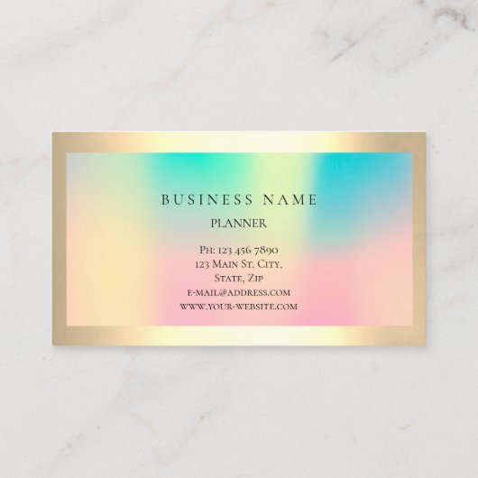 Ombre Framed Simply Professional Gold Ombre Pearl Visitekaartje (Achterkant)