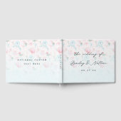 Ombre Franse Tuin Bloemen Roze Pioen Bruiloft Gastenboek (Volledig)