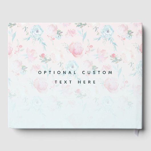 Ombre Franse Tuin Bloemen Roze Pioen Bruiloft Gastenboek (Achterkant)