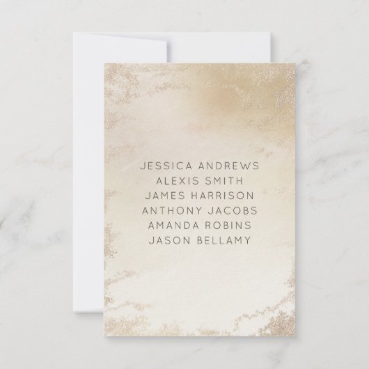 Ombre Geel Goud Frosted Bruiloft Tafel Nummers Kaart (Achterkant)