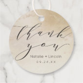 Ombre Geel Goud Frosted Folie Bruiloft Dank u Bedankjes Labels (Achterkant)