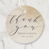 Ombre Geel Goud Frosted Folie Bruiloft Dank u Bedankjes Labels (Voorkant)