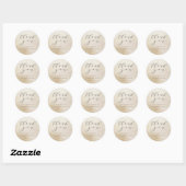 Ombre Geel Goud Frosted Folie Bruiloft Dank u Ronde Sticker (Vel)